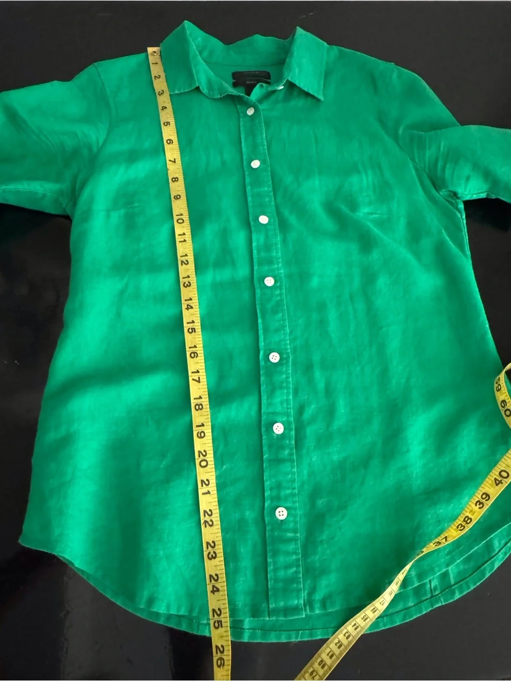 J. Crew Perfect Green Button Down Linen Blend Shirt - Picture 5 of 10